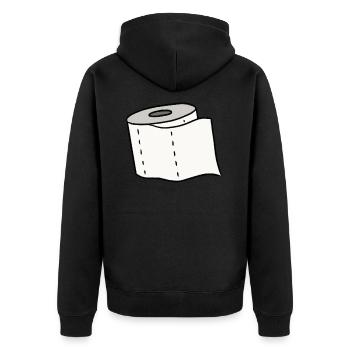 Toilet paper Corona pandemic - Unisex Premium Organic Zip Hoodie - black - Back - Nico (187cm)