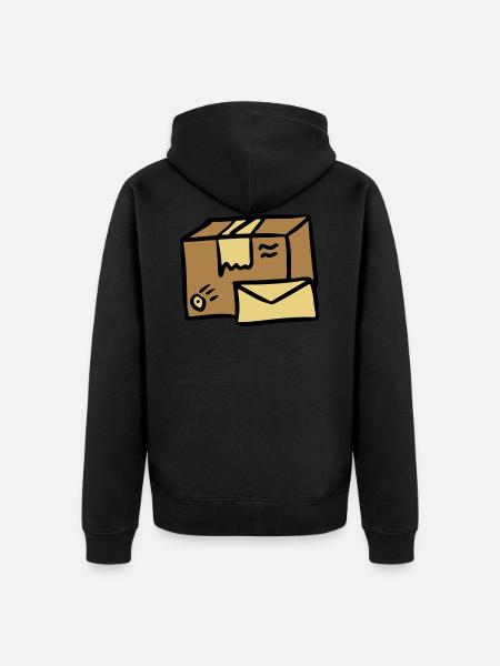 Pakkebrev til mail-mail-pakkepost - Premium økologisk unisex-hættejakke - sort