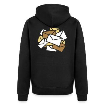 Nouvelles Lettres News Letters Post mail - Veste à capuche bio Premium Unisexe - noir - Dos - Nico (187cm)