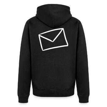Brief Symbol Nachricht letter message Sendung - Unisex Premium Bio Zip Hoodie - Schwarz - Hinten - Nico (187cm)