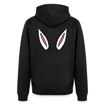 ears gift idea rabbit ears - Unisex Premium Organic Zip Hoodie - black - Back - Nico (187cm)