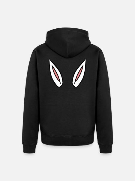 ears gift idea rabbit ears - Unisex Premium Organic Zip Hoodie - black