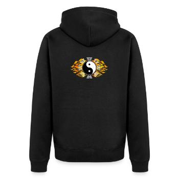Bagua Zhang Yin Yang Chinesische Kampfsport Kreis - Unisex Premium Bio Zip Hoodie - Schwarz - Hinten - Nico (187cm)