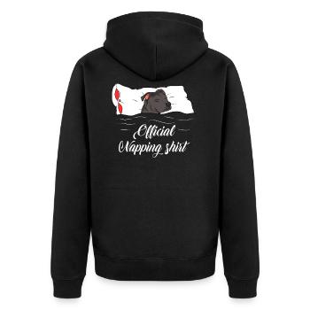 Staffordshire Terrier Sleeping Shirt Gift - Unisex Premium Organic Zip Hoodie - black - Back - Nico (187cm)