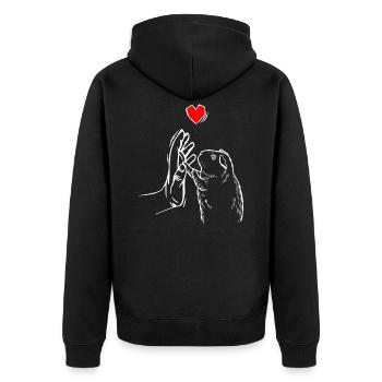 Hamster Love Golden Hamster Dwarf Hamster - Unisex Premium Organic Zip Hoodie - black - Back - Nico (187cm)