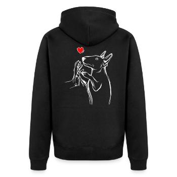Bullterrier amour chien maman dame - Veste à capuche bio Premium Unisexe - noir - Dos - Nico (187cm)