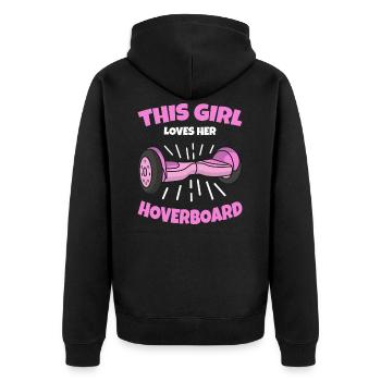 Hoverboard fille rengaine cadeau - Veste à capuche bio Premium Unisexe - noir - Dos - Nico (187cm)