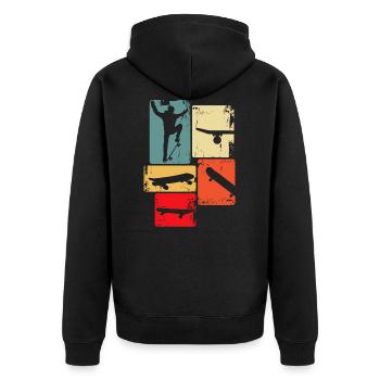 Skater Skateboard Stunt Skater Boys - Unisex Premium Organic Zip Hoodie - black - Back - Nico (187cm)
