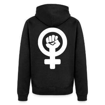 Le pouvoir des femmes - Veste à capuche bio Premium Unisexe - noir - Dos - Nico (187cm)