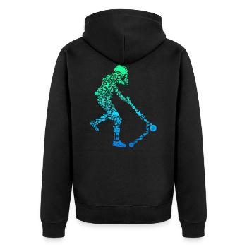 Stunt Scooter Scooter Pedal Scooter Kids Boys - Unisex Premium Organic Zip Hoodie - black - Back - Nico (187cm)