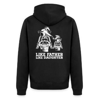 Motoneige père et fille cadeau - Veste à capuche bio Premium Unisexe - noir - Dos - Nico (187cm)