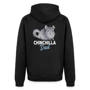 Chinchilla papa cadeau papa - Veste à capuche bio Premium Unisexe - noir - Dos - Nico (187cm)
