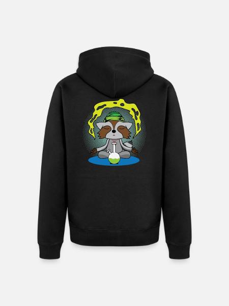 Yoga Wasbeer Shirt - Uniseks Premium bio ziphoodie - zwart