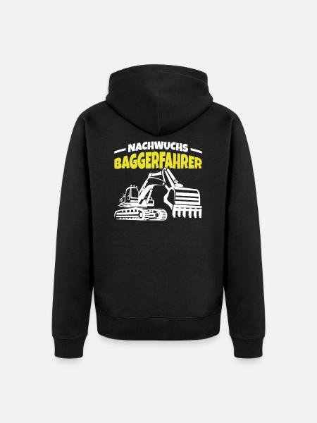 Nachwuchs Baggerfahrer Bagger Junge - Unisex Premium Bio Zip Hoodie - Schwarz