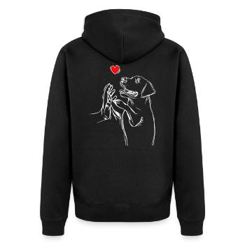 Labrador Retriever Love Labbi Dogs - Unisex Premium Organic Zip Hoodie - black - Back - Nico (187cm)