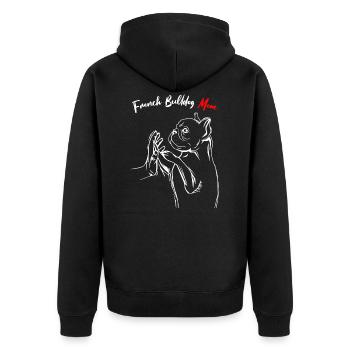 Bouledogue française Maman Frenchie Maman - Veste à capuche bio Premium Unisexe - noir - Dos - Nico (187cm)