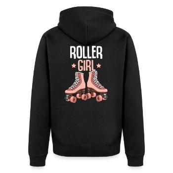 Rollschuhe Roller Girl Roller Skates Rollschuh - Unisex Premium Bio Zip Hoodie - Schwarz - Hinten - Nico (187cm)
