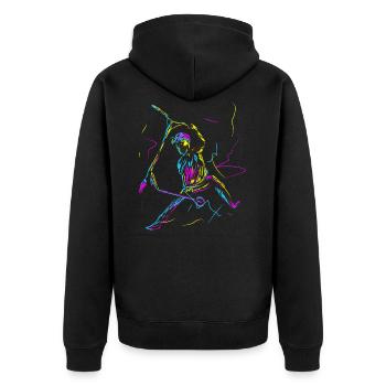 Scooter Roller Stunt Tretroller Retro - Unisex Premium Bio Zip Hoodie - Schwarz - Hinten - Nico (187cm)