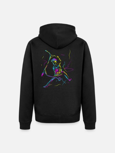 Scooter Roller Stunt Tretroller Retro - Unisex Premium Bio Zip Hoodie - Schwarz