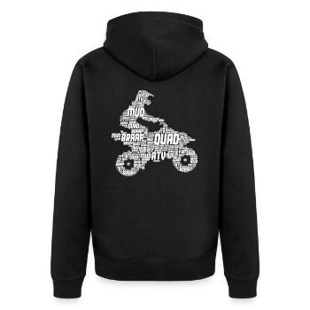 Quad Fahrer ATV Quad Biker Kinder Jungen - Unisex Premium Bio Zip Hoodie - Schwarz - Hinten - Nico (187cm)