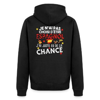 Espagnol Espagne. Cadeau pays humour t-shirt homme - Veste à capuche bio Premium Unisexe - noir - Dos - Nico (187cm)