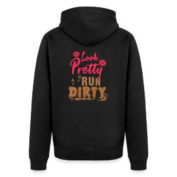 Look Pretty Run Dirty Obstacle Course Group Outfit - Unisex Premium Organic Zip Hoodie - black - Back - Nico (187cm)