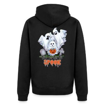 Too Cute to Spook - cute little Ghost with friends - Unisex Premium Bio Zip Hoodie - Schwarz - Hinten - Nico (187cm)