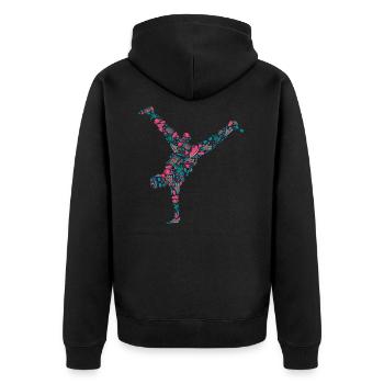 Breakdance Breakdancer Breakdancing - Unisex Premium Organic Zip Hoodie - black - Back - Nico (187cm)