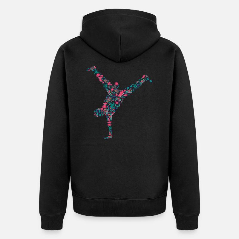 Breakdance Breakdancer Breakdancing - Unisex Premium Organic Zip Hoodie - black