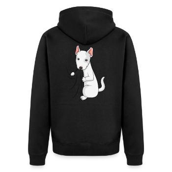 Bull Terrier Lovers Dogs Dear Bull Terrier - Unisex Premium Organic Zip Hoodie - black - Back - Nico (187cm)