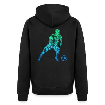 Football Footballer Children Boys - Unisex Premium Organic Zip Hoodie - black - Back - Nico (187cm)