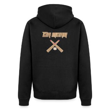 Da Moar Knitteln Stöbel Daube Knittelspieler - Unisex Premium Organic Zip Hoodie - black - Back - Nico (187cm)
