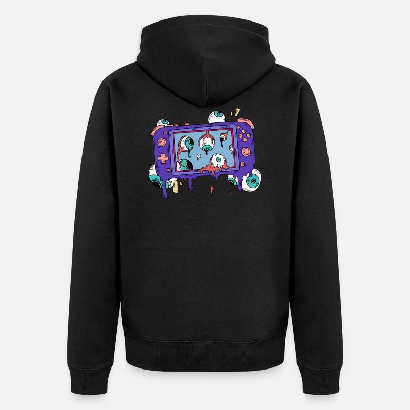 ZOMBIE SPIELEKONSOLE GAME CONTROLLER - Unisex Premium Bio Zip Hoodie - Schwarz