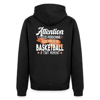 Basketball Basketteur Basket Basketteuse humour - Veste à capuche bio Premium Unisexe - noir - Dos - Nico (187cm)