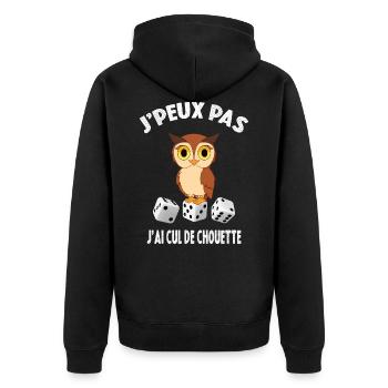 Je Peux Pas J'ai Cul de Chouette - Veste à capuche bio Premium Unisexe - noir - Dos - Nico (187cm)