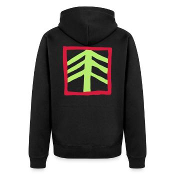 Fir Symbol - Tree Rune - VECTOR - Unisex Premium Organic Zip Hoodie - black - Back - Nico (187cm)