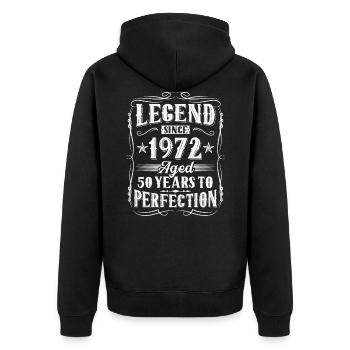 Né en 1972 Légende 50 ans anniversaire - Veste à capuche bio Premium Unisexe - noir - Dos - Nico (187cm)