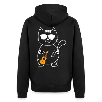 Ukulélé - Veste à capuche bio Premium Unisexe - noir - Dos - Nico (187cm)