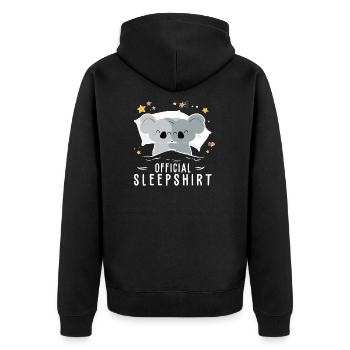 Offizieller Schlafanzug-Pyjama Koala, lustig - Unisex Premium Bio Zip Hoodie - Schwarz - Hinten - Nico (187cm)