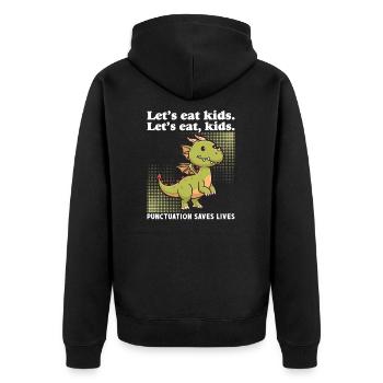 Let's Eat Kids Ponctuation Saves Lives Dragon - Veste à capuche bio Premium Unisexe - noir - Dos - Nico (187cm)
