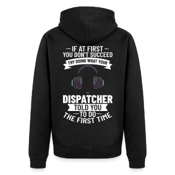 Dispatcher Emergency Call Operations Control Center Control Center - Unisex Premium Organic Zip Hoodie - black - Back - Nico (187cm)