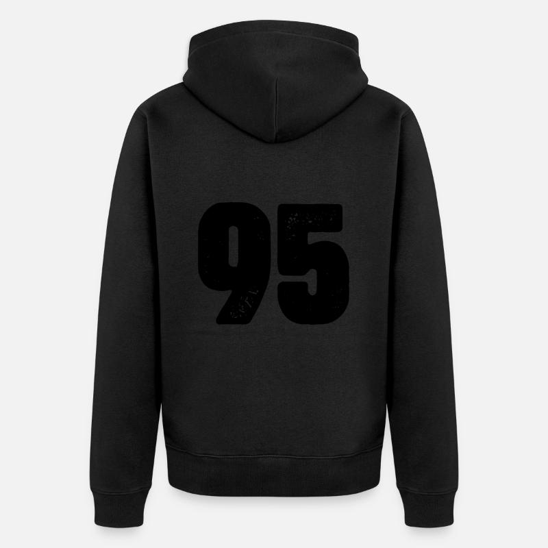 Maillot à 95 numéros - Veste à capuche bio Premium Unisexe - noir