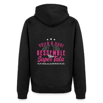 Super tata - Veste à capuche bio Premium Unisexe - noir - Dos - Nico (187cm)