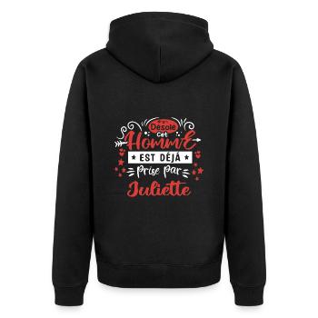 Cadeau Homme déja pris par Juliette - Veste à capuche bio Premium Unisexe - noir - Dos - Nico (187cm)
