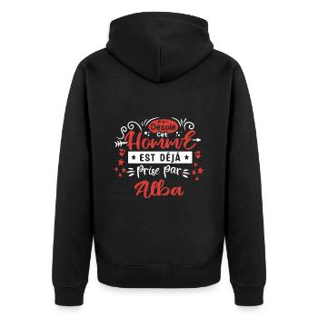 Cadeau Homme déja pris par Alba - Veste à capuche bio Premium Unisexe - noir - Dos - Nico (187cm)