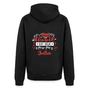 Cadeau Homme déja pris par julia - Veste à capuche bio Premium Unisexe - noir - Dos - Nico (187cm)