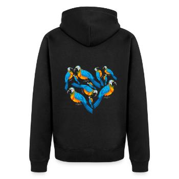 Herz Ara - Unisex Premium Bio Zip Hoodie - Schwarz - Hinten - Nico (187cm)