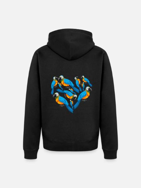 Herz Ara - Unisex Premium Bio Zip Hoodie - Schwarz