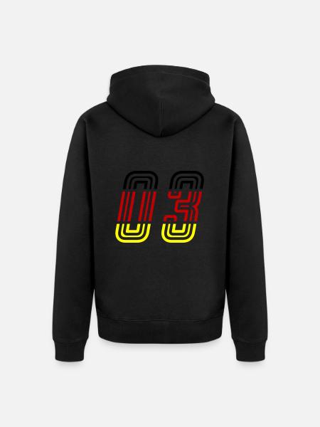 3 Number symbol Germany - Unisex Premium Organic Zip Hoodie - black