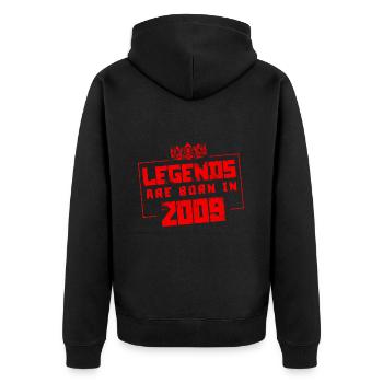 Légendes de 2009 nées en - Veste à capuche bio Premium Unisexe - noir - Dos - Nico (187cm)